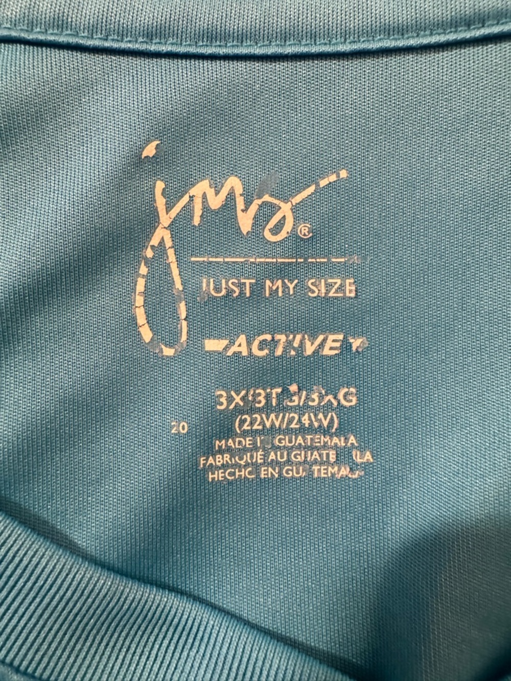 2 Pack Just My Size Active V-Neck Tops in Turquoise and Purple - Picture 7 of 9